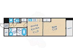 パークキューブ北浜 1DKの間取図画像