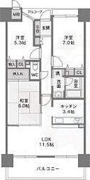 ファミール扇町アーバンステージ 3LDKの間取図画像