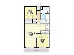 大淀町スカイハイツ 1LDKの間取図画像