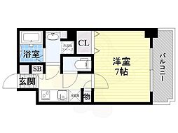 ミラージュパレス北梅田 1Kの間取図画像