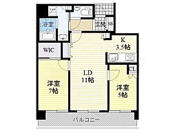 ザ・パークハウス中之島タワー 2LDKの間取図画像