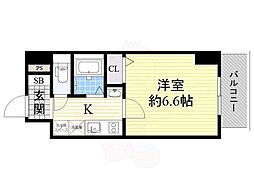 セレナ大阪天満宮 1Kの間取図画像