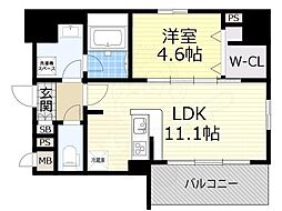 SunMulberry扇町 1LDKの間取図画像