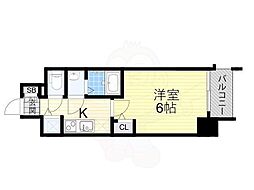 エスリード京橋グレイス 1Kの間取図画像