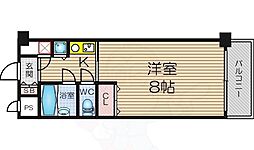 ハイツオークラ天神橋 1Kの間取図画像