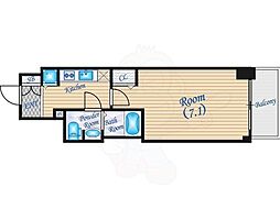 プレサンス梅田東ベータ 1Kの間取図画像