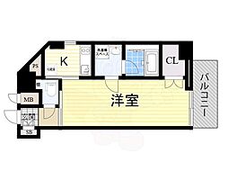 ファイブコートウメダ ワンルームの間取図画像