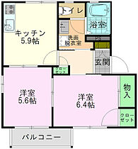 グリーンヒルズII 105 ｜ 石川県河北郡津幡町字太田（賃貸アパート2K・2階・43.54㎡） その2