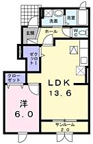 サフィール峰 103 ｜ 石川県金沢市三口町金（賃貸アパート1LDK・1階・51.09㎡） その2