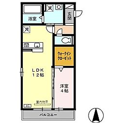アドバンスS 1LDKの間取図画像