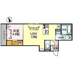 D-residence瓢箪町 1LDKの間取図画像