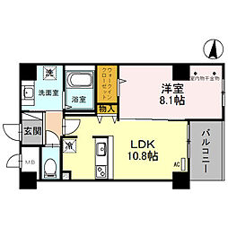 A-residence金澤 1LDKの間取図画像