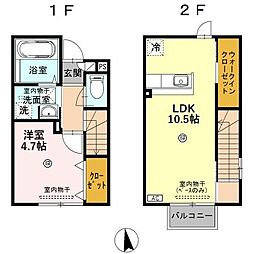 リバー 1LDKの間取図画像