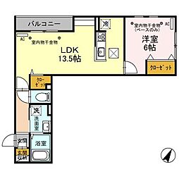 D-RESIDENCE京町 1LDKの間取図画像