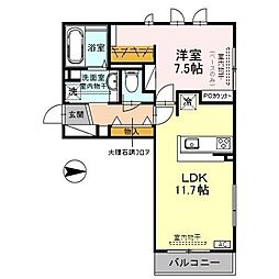 StellaNove 1LDKの間取図画像