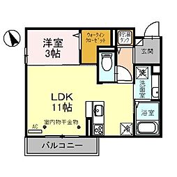 カルムST 1LDKの間取図画像