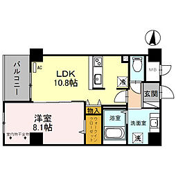 A-residence金澤 1LDKの間取図画像