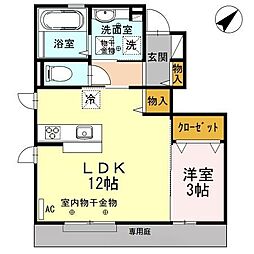 LunaSakura 1LDKの間取図画像