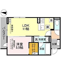 向日葵 1LDKの間取図画像