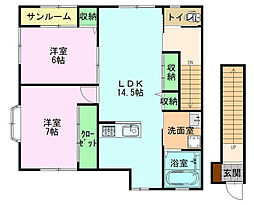 フィオーレ 2LDKの間取図画像