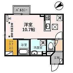 エターナル.R2 ワンルームの間取図画像