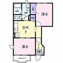 グランリーオ3 2DKの間取図画像