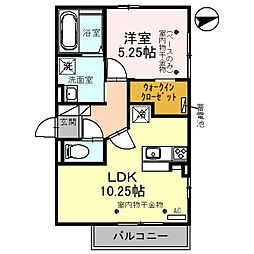 クレストガーデン 1LDKの間取図画像