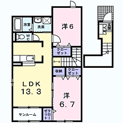 グランビア 2LDKの間取図画像