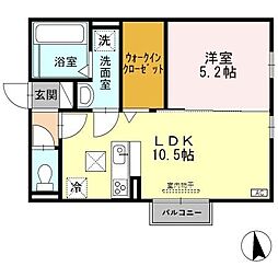 セジュール・ルーブル 1LDKの間取図画像