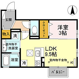 K&K 1LDKの間取図画像