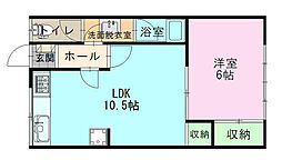 コーポ南陽 1LDKの間取図画像