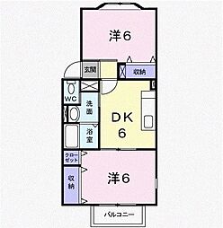 アンシャンテ 2DKの間取図画像