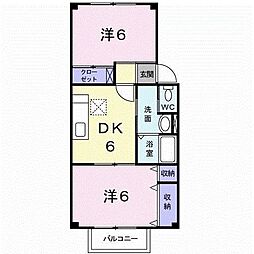 アンシャンテ 2DKの間取図画像
