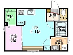 インテグラルnotte 1LDKの間取図画像
