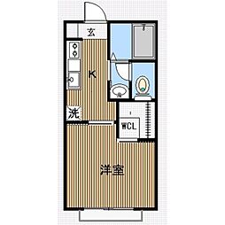 グリーンパレス小林 1Kの間取図画像