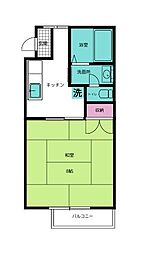 ハウスいわつき 1Kの間取図画像