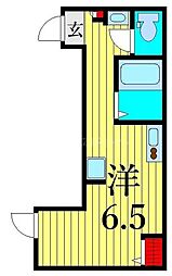 Valshe高砂 1階ワンルームの間取り