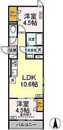 セレスティア南花畑III 2LDKの間取図画像