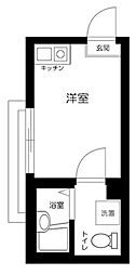 APT西新井 104 1階ワンルームの間取り