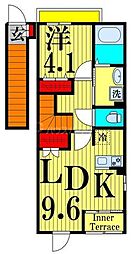 ラフィーネポルテ 2階1LDKの間取り