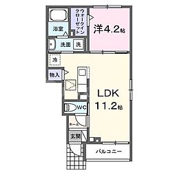 ハイムS 1LDKの間取図画像