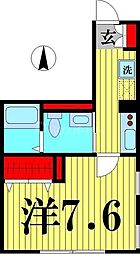 エスポワール 1Kの間取図画像