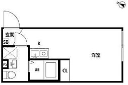 GOOD CRAFT KANAMACHI 4階ワンルームの間取り