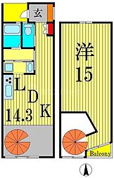 M・CASA 1LDKの間取図画像