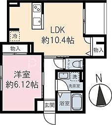 (仮称)高砂3丁目パレス 1LDKの間取図画像