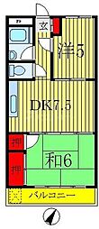 マロンクレール 2DKの間取図画像