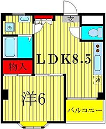 スカイキャッスル 1LDKの間取図画像