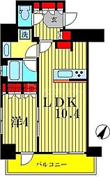 レックスお花茶屋ツインレジデンスウエスト 1LDKの間取図画像