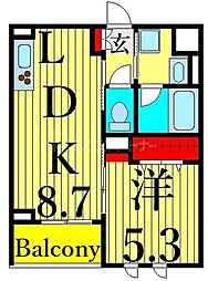 ロコ・ソレイユ 1LDKの間取図画像