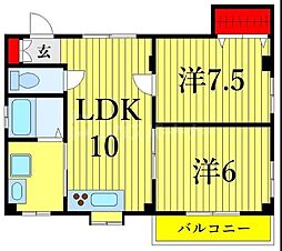 武田ハイツ 2LDKの間取図画像